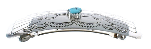 Navajo Sterling Silver Turquoise Hair Barrette AX125158